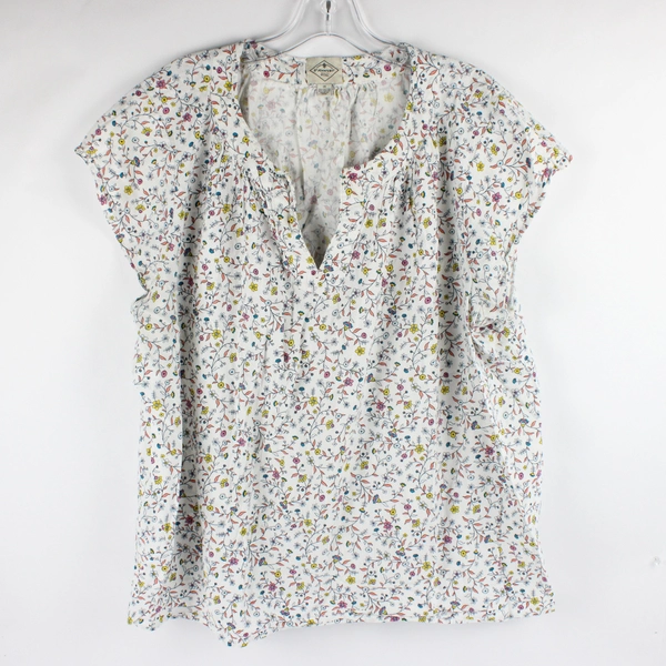 St John's Bay Floral Short Sleeve Blouse Top Womens Size 1X