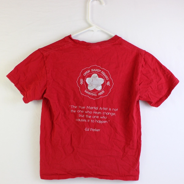 Port & Company Red Martial Arts Cotton T-Shirt Youth Size Small