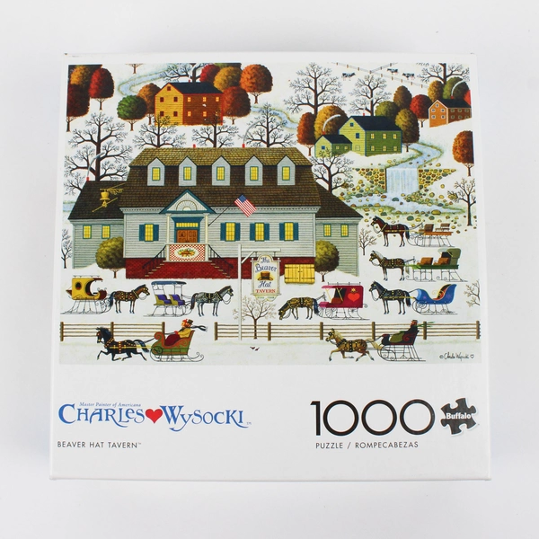 Charles Wysocki Jigsaw Puzzle Beaver Hat Tavern, 1,000 pcs. Complete