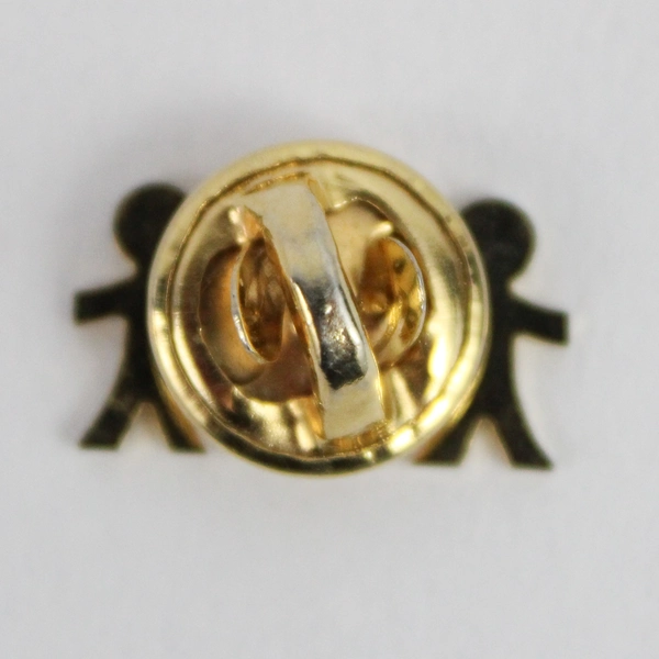 Vintage United Way Gold Tone Three People Holding Hands Lapel Pin