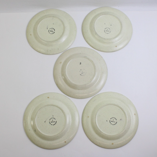 Lot Of 5 Metlox/Poppytrail/Vernon Provincial Fruit Green Pattern Salad Plates