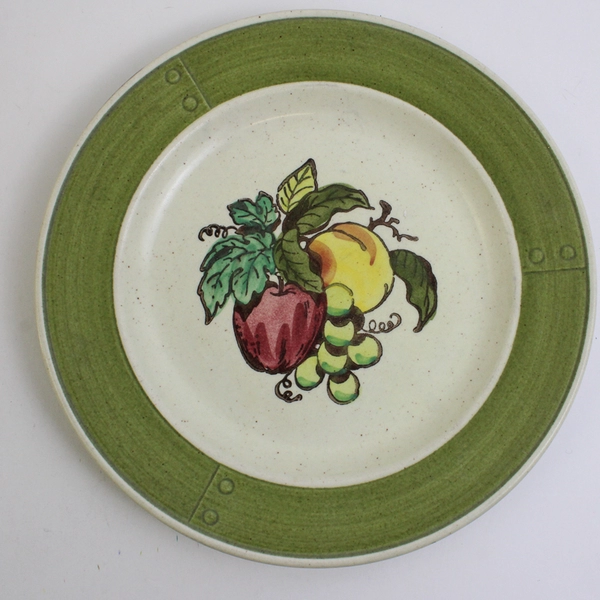 Lot Of 5 Metlox/Poppytrail/Vernon Provincial Fruit Green Pattern Salad Plates