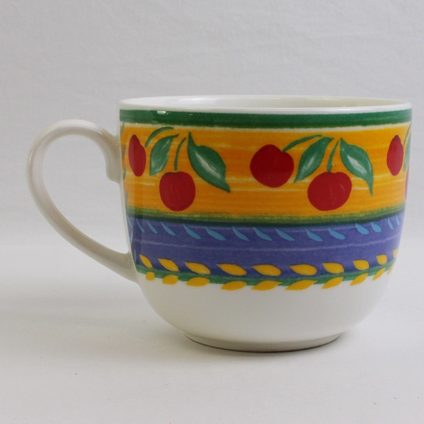 Vista Alegre Fruit Fantasy Pattern Cherries 1995 Large Ceramic Mug/Cup