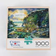 Charles Wysocki Jigsaw Puzzle Moonlight & Roses, 1,000 Pieces Complete