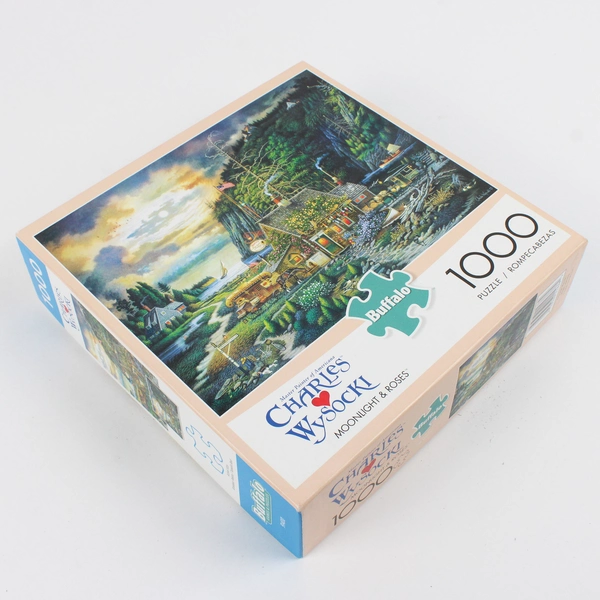Charles Wysocki Jigsaw Puzzle Moonlight & Roses, 1,000 Pieces Complete