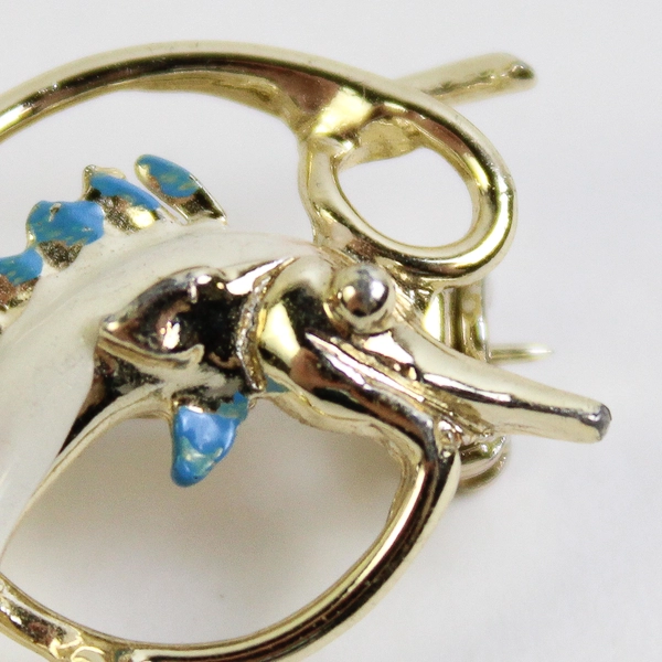 Blue and White Enamel Marlin Hat Fish Lapel Pin