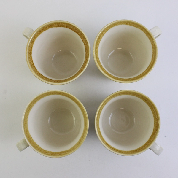 Lot Of 4 Mikasa Blue Daisies Pattern Ceramic Flat Cup/Mug 3.5" Tall