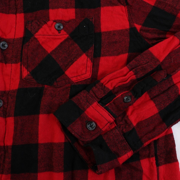 Wonder Nation Black and Red Plaid Long-Sleeve Button-Up Boys' Size XL (14-16)