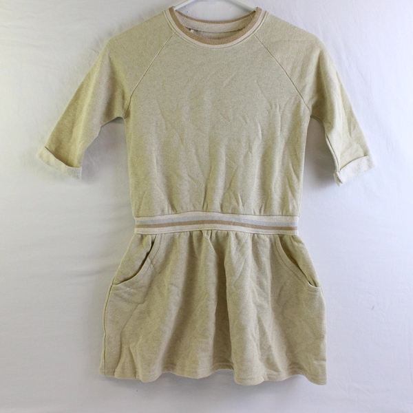 Gymboree Sparkly Cream-Colored Knit 3/4-Sleeve Dress Girls' Size M (7-8)