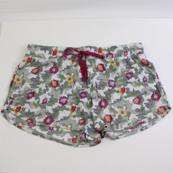Secret Treasures Camo Floral Pattern Pajama Shorts Women's Size L (12-14)