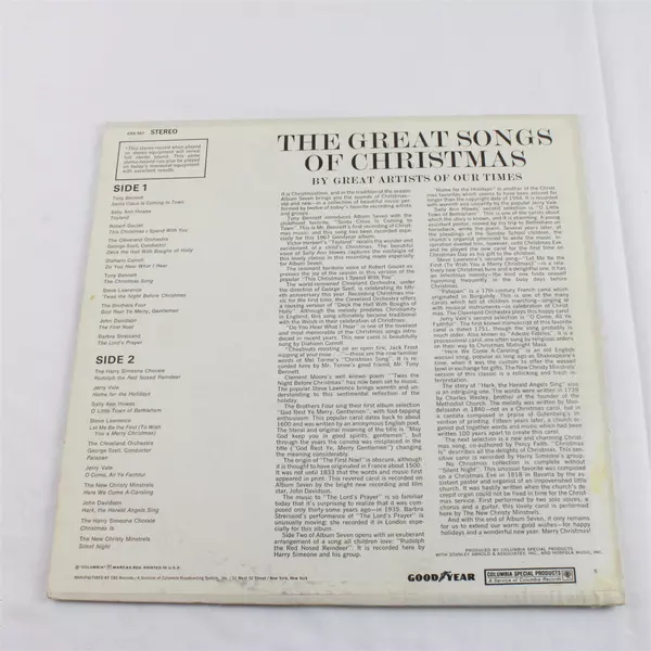 The Great Songs of Christmas by Great Artists of Our Times Various Artists LP