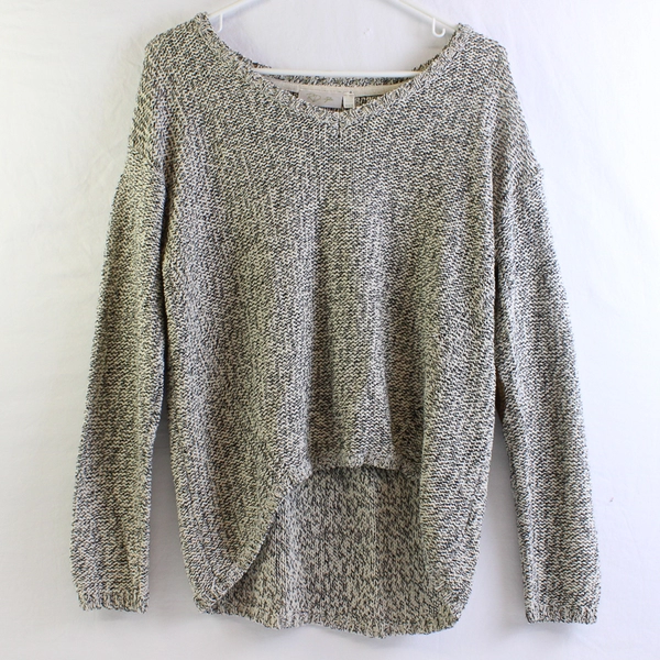 RD Style Black and White Marled Knit Pullover Sweater Women's Size Medium