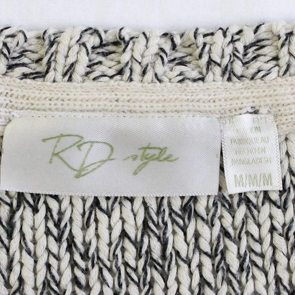 RD Style Black and White Marled Knit Pullover Sweater Women's Size Medium
