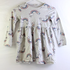 H&M Rainbow Pattern A-Line Dress Girl's Size 6-8Y FLAWED