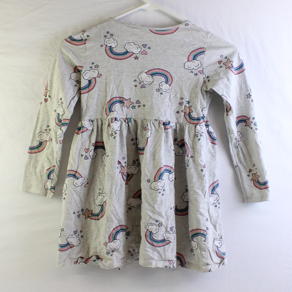 H&M Rainbow Pattern A-Line Dress Girl's Size 6-8Y FLAWED