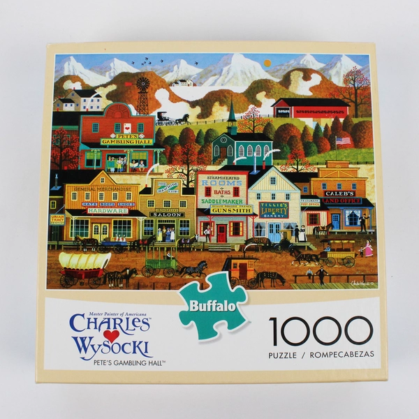 Charles Wysocki Jigsaw Puzzle Pete's Gambling Hall, 1,000 pcs. Complete