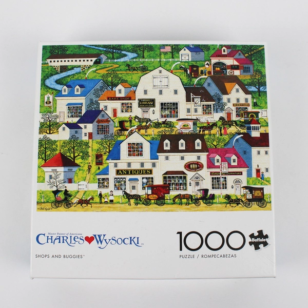 Charles Wysocki Jigsaw Puzzle "Shops and Buggies" 1,000 pcs. Complete