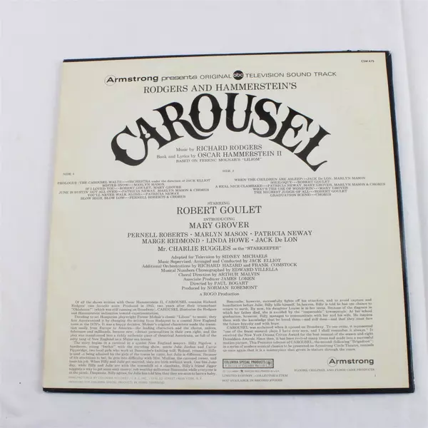 Rodgers & Hammerstein's Carousel TV Soundtrack Vinyl Record 12" LP CSM 479