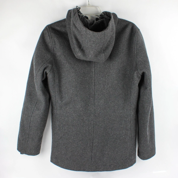 GAP Women's M Charcoal Gray Recycled Wool Hooded Full-Zip Jacket