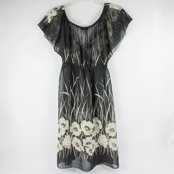 Kitty Women's S/M Sheer Floral Teddy with Elastic Waist