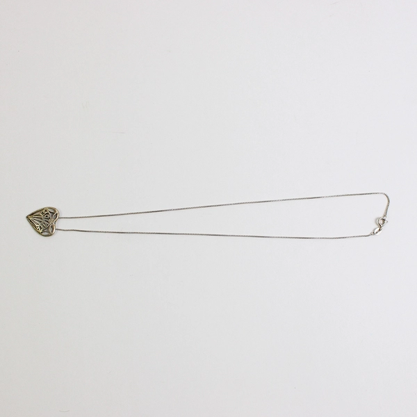 Sterling Silver 925 Mother Engraved Heart Pendant Necklace 18-20"