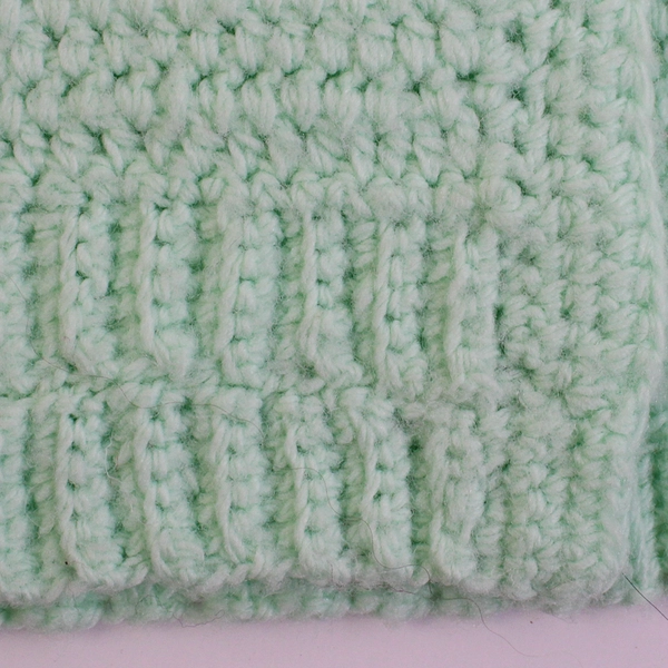 Handmade Crocheted Mint Green Open Front Cardigan Women's Size Large