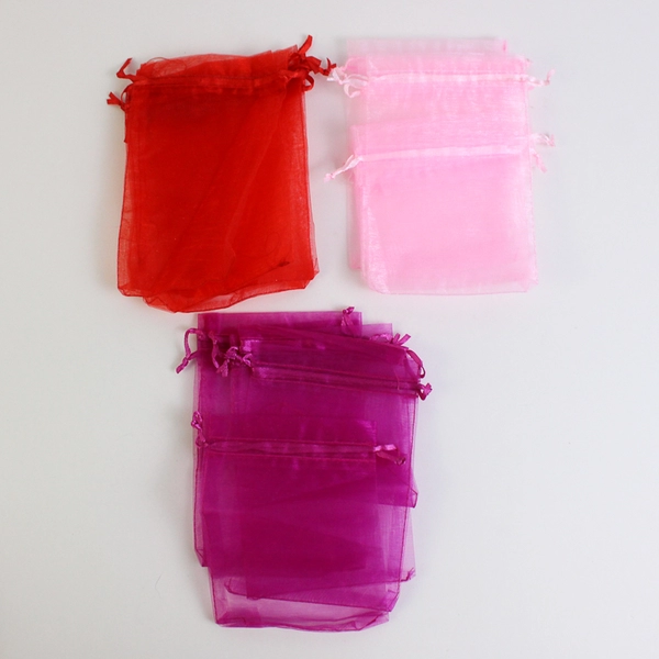 Lot of 52 Organza Drawstring Goodie Bags Party Favors