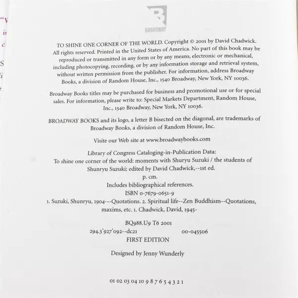 To Shine One Corner of the World Moments with Shunryu Suzuki Zen Teachings Book