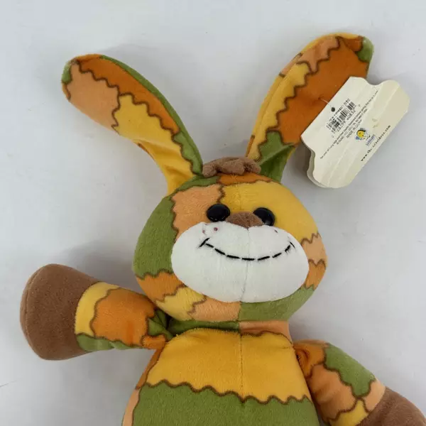 Gund Threads Rags the Rabbit Plush Plush Animal Orange Green Patchwork With Tags