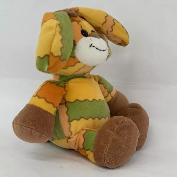 Gund Threads Rags the Rabbit Plush Plush Animal Orange Green Patchwork With Tags