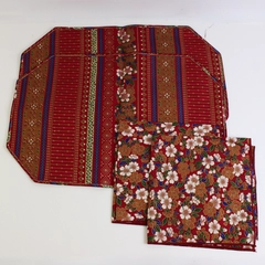 4 Piece Multicolor Floral Placemat and Napkins Set Reversible