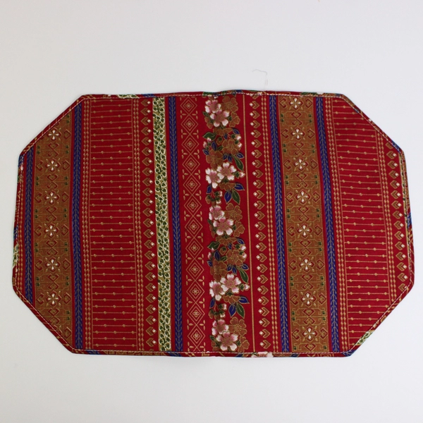 4 Piece Multicolor Floral Placemat and Napkins Set Reversible