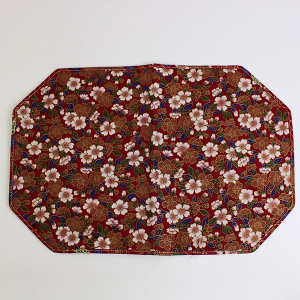 4 Piece Multicolor Floral Placemat and Napkins Set Reversible