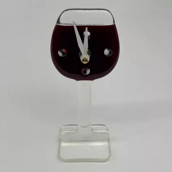 Wine Glass Shaped Battery Operated Desk Clock Works