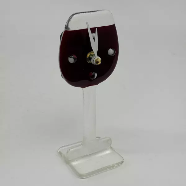 Wine Glass Shaped Battery Operated Desk Clock Works