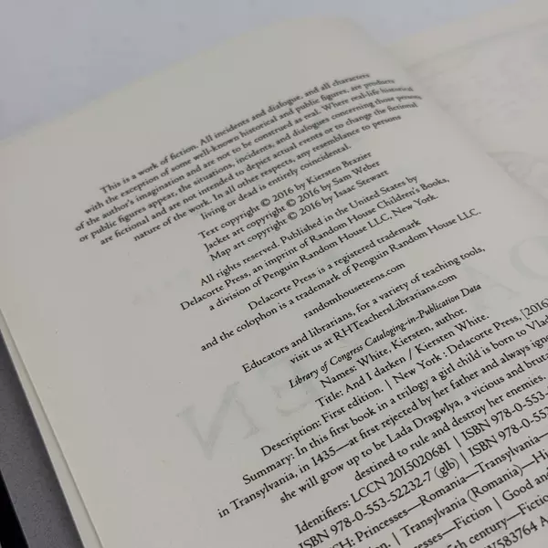 And I Darken by Kiersten White Hardcover No Dust Jacket