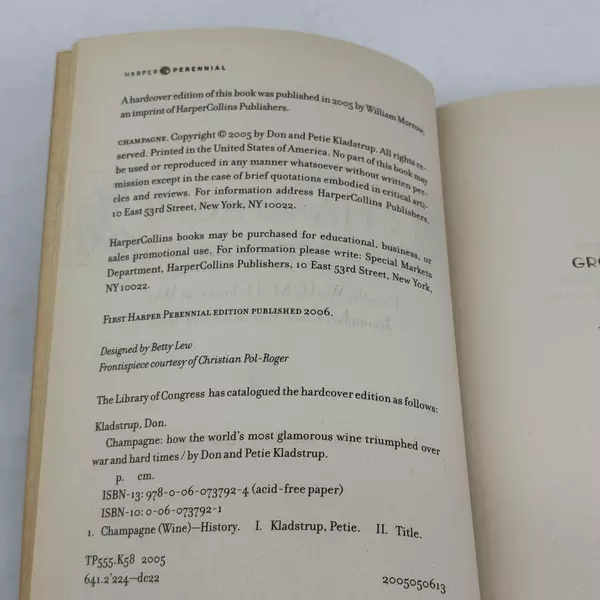 Don Kladstrup Petie Kladstrup Champagne Book Paperback Like New