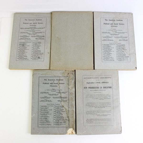 Antique Lot of 5 The American Academy of Political & Social Science PB 1912-1917