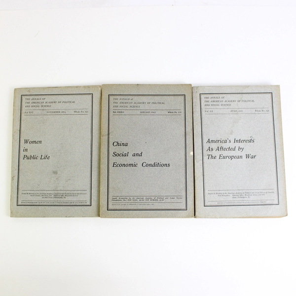Antique Lot of 5 The American Academy of Political & Social Science PB 1912-1917