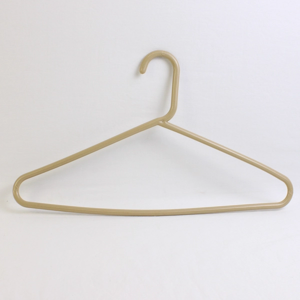 Lot of 10 White & Tan Plastic Traditional Clothing Hangers Closet Organization