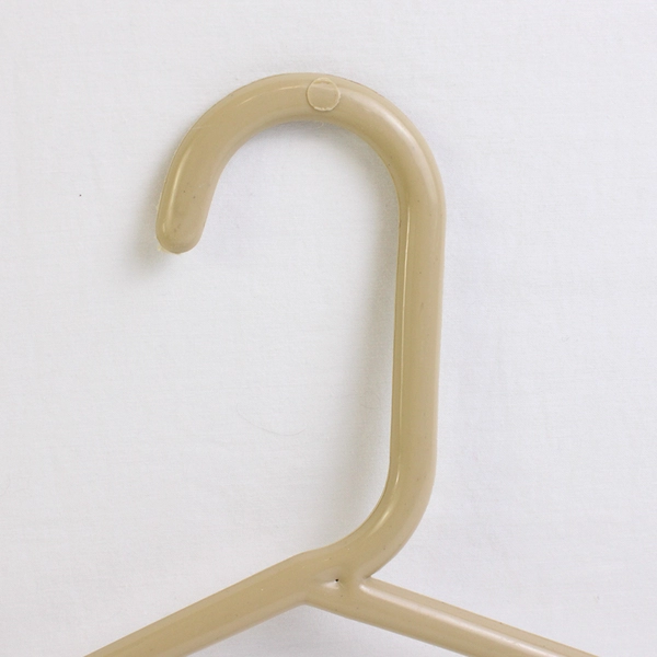 Lot of 10 White & Tan Plastic Traditional Clothing Hangers Closet Organization