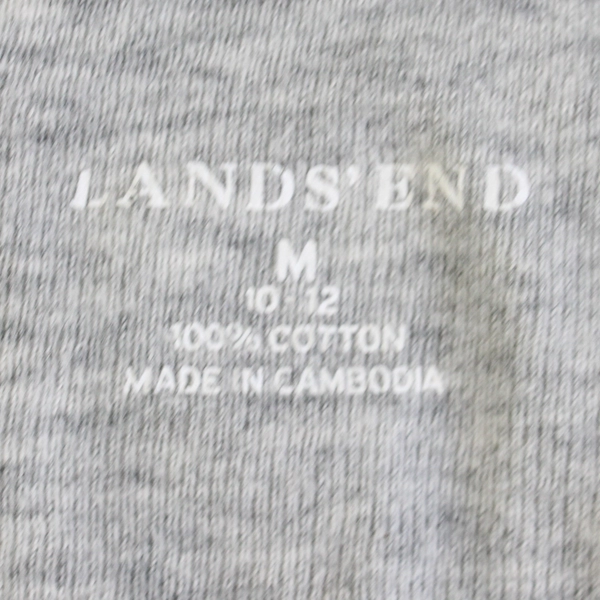 Lands End Women's M Gray 100% Cotton Cardigan