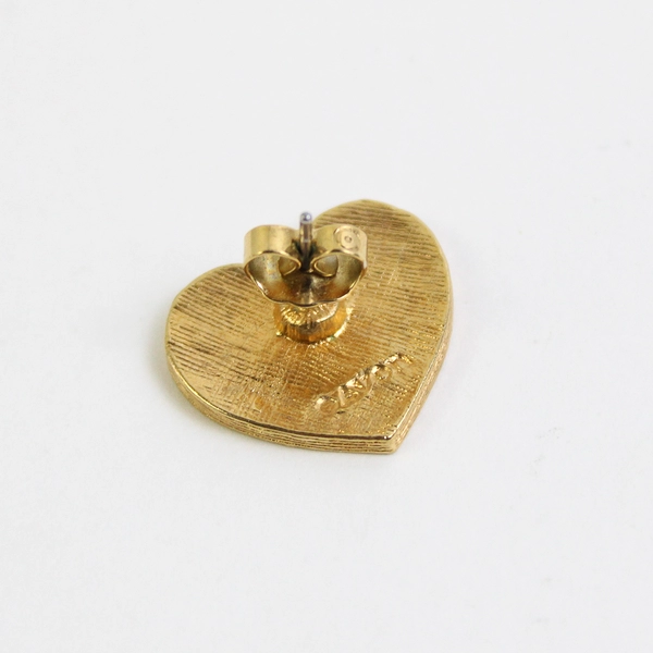 AVON Heart-Shaped American Flag USA Gold Tone Tie Tac Lapel Pin