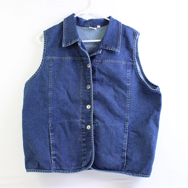 Focus Women's XL Dark Jean Vest with Pockets