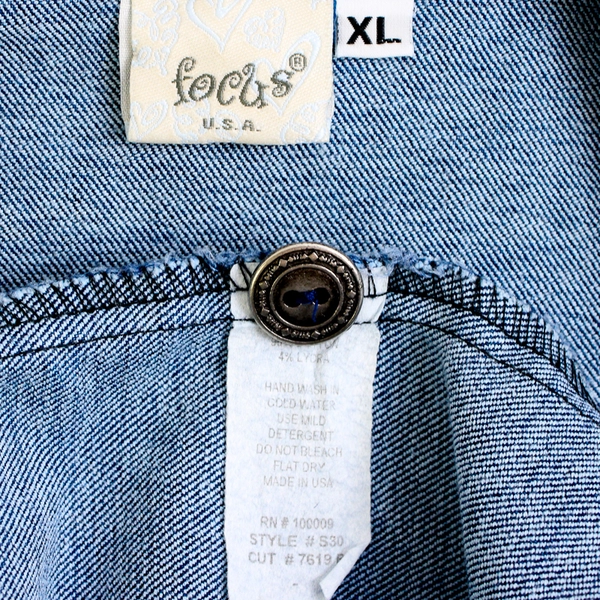 Focus Women's XL Dark Jean Vest with Pockets