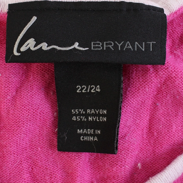 Lane Bryant Women's 22/24 Pink Wide Strap Stretch Tank Top