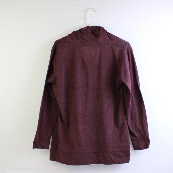 Nina Capri Women's M Burgundy and Gray Striped Turtleneck Pullover