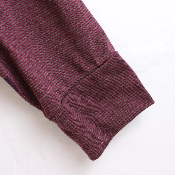 Nina Capri Women's M Burgundy and Gray Striped Turtleneck Pullover