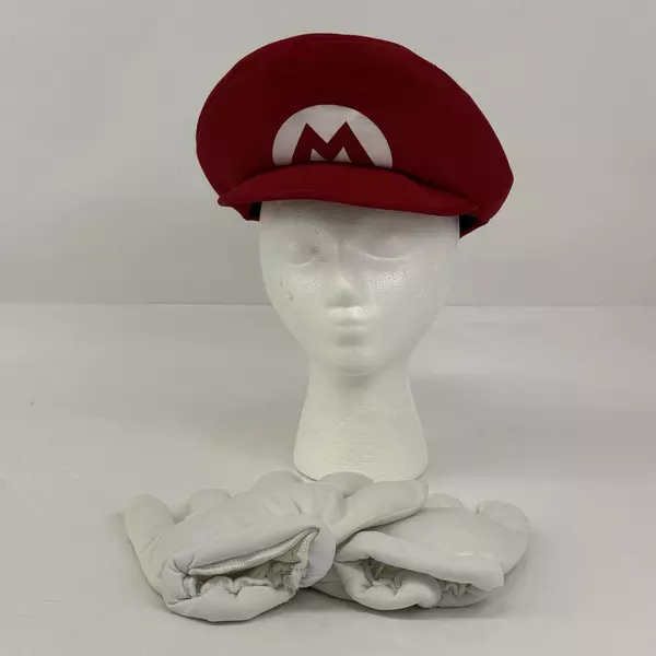 Mario Hat and Gloves Halloween Costume Pieces