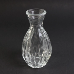 Small Decorative Clear Glass Bulb-Shaped Vase, 4 " Tall 